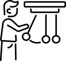 A linear icon of momentum vector