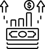 Money success icon in line style vector