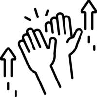Praising hands icon in linear style vector