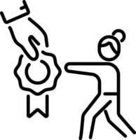 A line icon of extrinsic motivation vector