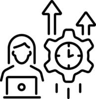 Work productivity icon in linear style vector