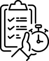 Time management icon in line style vector