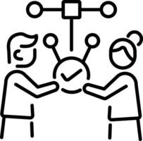 Two persons interactivity icon in line style vector