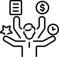 A character based self discipline icon in line style vector