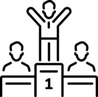A linear icon of winner podium vector
