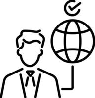 Global recognition icon in line style vector
