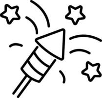 Fireworks icon in outline style vector