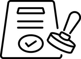 Approval icon in linear style vector