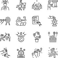 Bundle of Linear Style Growth Icons vector