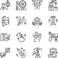 Set of Self Empowerment Linear Style Icons vector