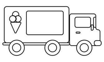 Ice cream van, a machine for kids creativity and activity, Doodle coloring page with a vehicle vector
