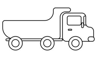 Truck outline car for kids creativity and activity, Doodle coloring page with a vehicle vector