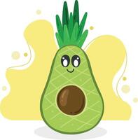 Funny avocado, avocado exercise. Summer funny avocado like pineapple. Avocado exercise illustration for background, wallpaper, and fabric. illustration vector