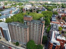 Aerial View of Buildings at Central Bristol City of Southwest of England, United Kingdom. The High Angle Footage Was Captured with Drone's Camera from High Altitude on May 27th, 2024. photo