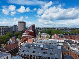 Aerial View of Buildings at Central Bristol City of Southwest of England, United Kingdom. The High Angle Footage Was Captured with Drone's Camera from High Altitude on May 27th, 2024. photo