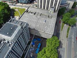 Aerial View of Buildings at Central Bristol City of Southwest of England, United Kingdom. The High Angle Footage Was Captured with Drone's Camera from High Altitude on May 27th, 2024. photo