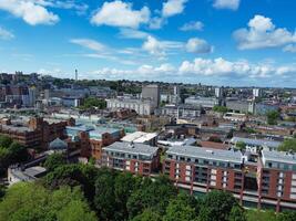 Aerial View of Buildings at Central Bristol City of Southwest of England, United Kingdom. The High Angle Footage Was Captured with Drone's Camera from High Altitude on May 27th, 2024. photo