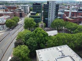 Aerial View of Buildings at Central Bristol City of Southwest of England, United Kingdom. The High Angle Footage Was Captured with Drone's Camera from High Altitude on May 27th, 2024. photo