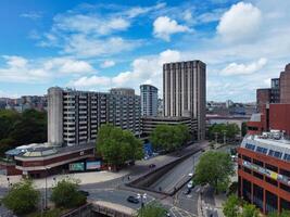 Aerial View of Buildings at Central Bristol City of Southwest of England, United Kingdom. The High Angle Footage Was Captured with Drone's Camera from High Altitude on May 27th, 2024. photo