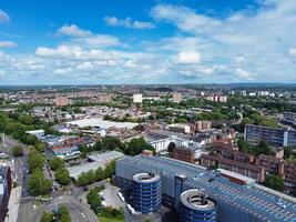 Aerial View of Buildings at Central Bristol City of Southwest of England, United Kingdom. The High Angle Footage Was Captured with Drone's Camera from High Altitude on May 27th, 2024. photo