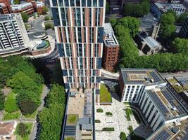 Aerial View of Buildings at Central Bristol City of Southwest of England, United Kingdom. The High Angle Footage Was Captured with Drone's Camera from High Altitude on May 27th, 2024. photo