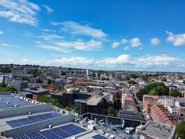 Aerial View of Buildings at Central Bristol City of Southwest of England, United Kingdom. The High Angle Footage Was Captured with Drone's Camera from High Altitude on May 27th, 2024. photo