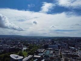 Aerial View of Buildings at Central Bristol City of Southwest of England, United Kingdom. The High Angle Footage Was Captured with Drone's Camera from High Altitude on May 27th, 2024. photo
