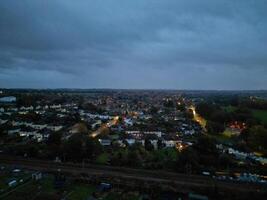 Aerial View of Illuminated Hitchin City of England at Just After Sunset. October 28th, 2023 photo