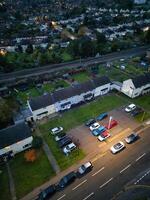 Aerial View of Illuminated Hitchin City of England at Just After Sunset. October 28th, 2023 photo