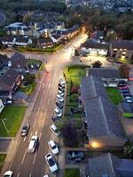 Aerial View of Illuminated Hitchin City of England at Just After Sunset. October 28th, 2023 photo
