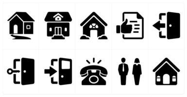 A set of 10 mix icons as home, residential property, house vector