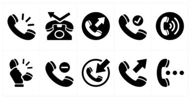 A set of 10 mix icons as calling, contact, call forward vector