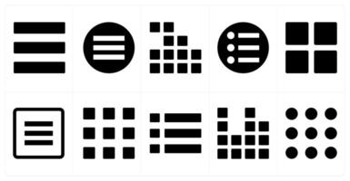 A set of 10 mix icons as menu bar, mobile menu, applications vector