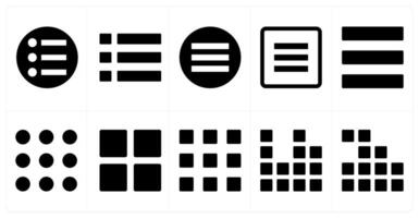 A set of 10 mix icons as bullet list, list, mobile menu vector