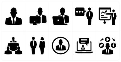 A set of 10 mix icons as man, working man, busy man vector