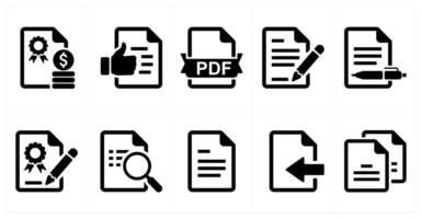 A set of 10 mix icons as certified money, agreement, pdf file vector