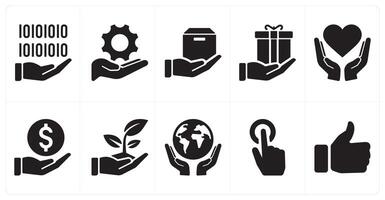 A set of 10 mix icons as text document, save document, invoice vector