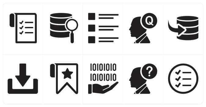 A set of 10 mix icons as search, programming, search drive vector