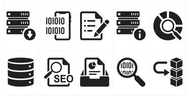A set of 10 mix icons as download drive data, programming, text document vector