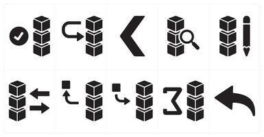 A set of 10 mix icons as verified drive, move drive data, back vector