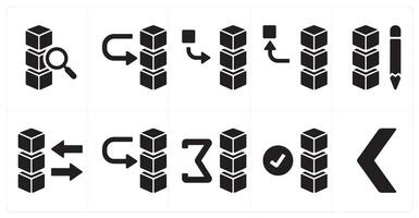 A set of 10 mix icons as search drive, move drive data, add stack vector