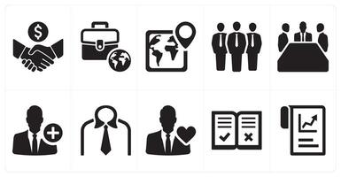 A set of 10 mix icons as partnership, global business, global location vector