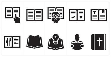 A set of 10 mix icons as read, brochure, educate vector