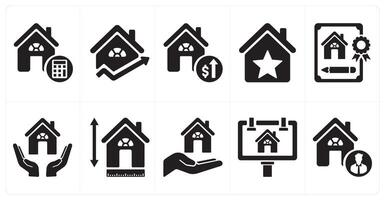 A set of 10 Real Estate icons as property budget, house value, property upgrades vector