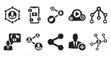 A set of 10 social icons as social network, social media, social media link vector