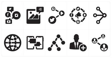 A set of 10 social icons as social media, image, social media link vector