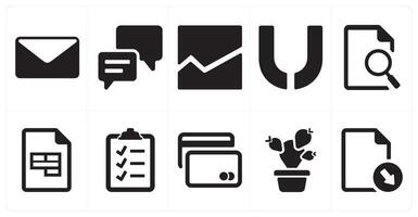 A set of 10 ui icons as email, message, statistics vector