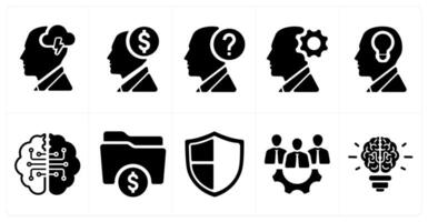 A set of 10 web marketing icons as brainstorming, finance manager, help vector