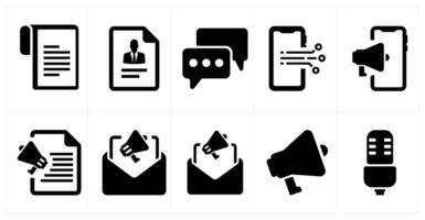 A set of 10 web marketing icons as document, profile document, comment vector