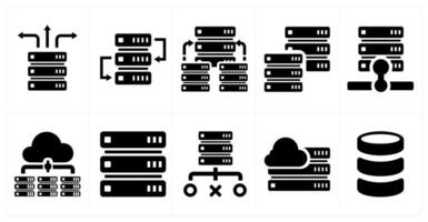 A set of 10 web marketing icons as server connectivity, hosting, hosting server vector